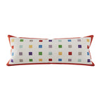 Pillow Cover | Velvet & Checkerboard Texture | Long Lumbar