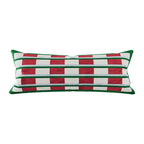 Pillow Cover | Velvet & Checkerboard Texture | Long Lumbar