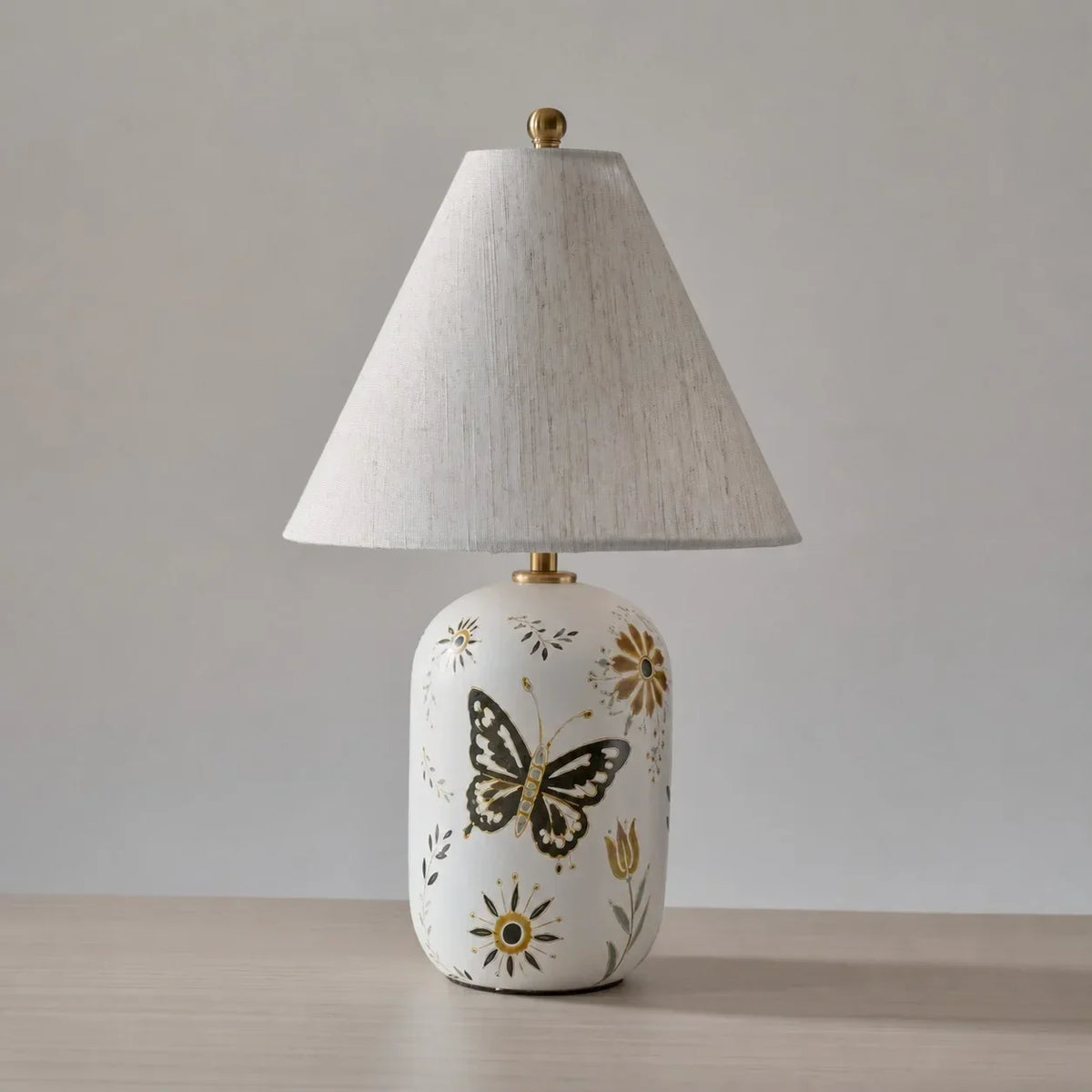 Plabo Retro Ceramic Linen Tapered Table Lamp