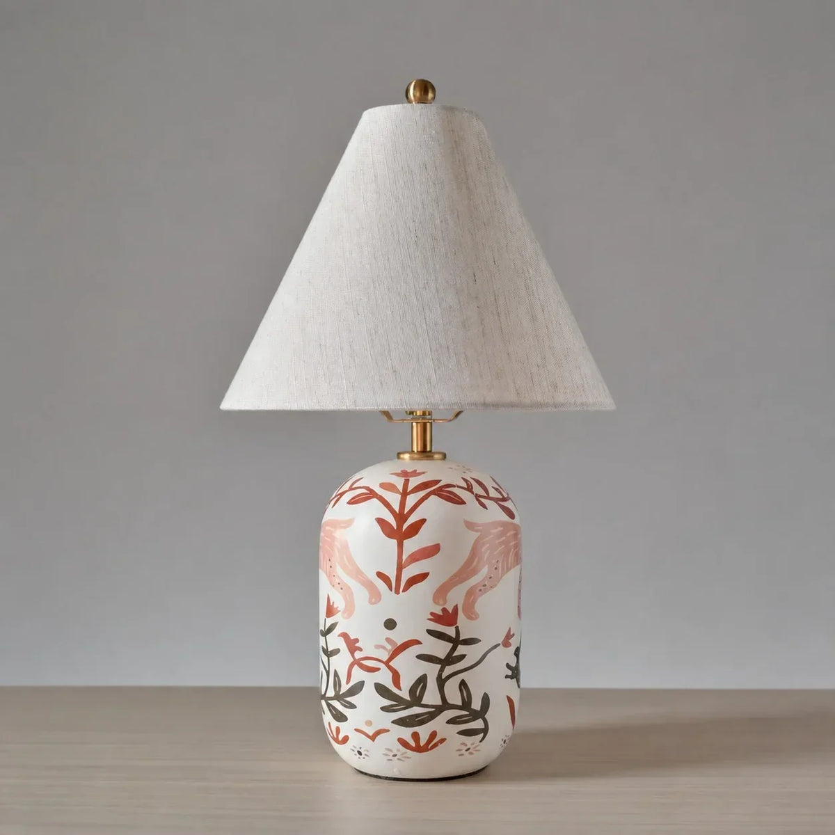 Plabo Retro Ceramic Linen Tapered Table Lamp