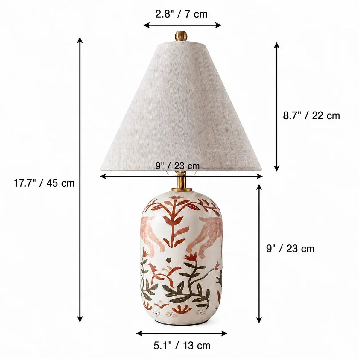 Plabo Retro Ceramic Linen Tapered Table Lamp