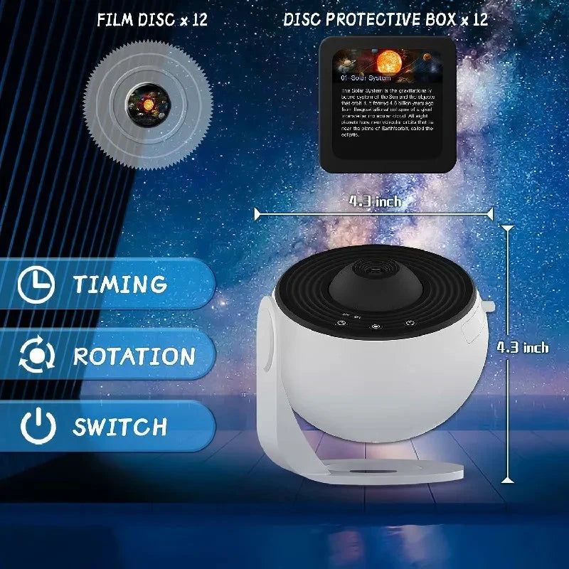 Planetarium Projector | 360° Rotating & Adjustable Focus | 12 Effects