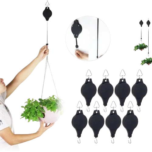 Plant Hanger | Braided Rope & Space-Saving Design | Easy Watering