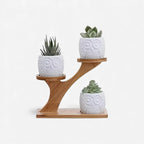 Plant Stand | Double-Level Bamboo & Portable