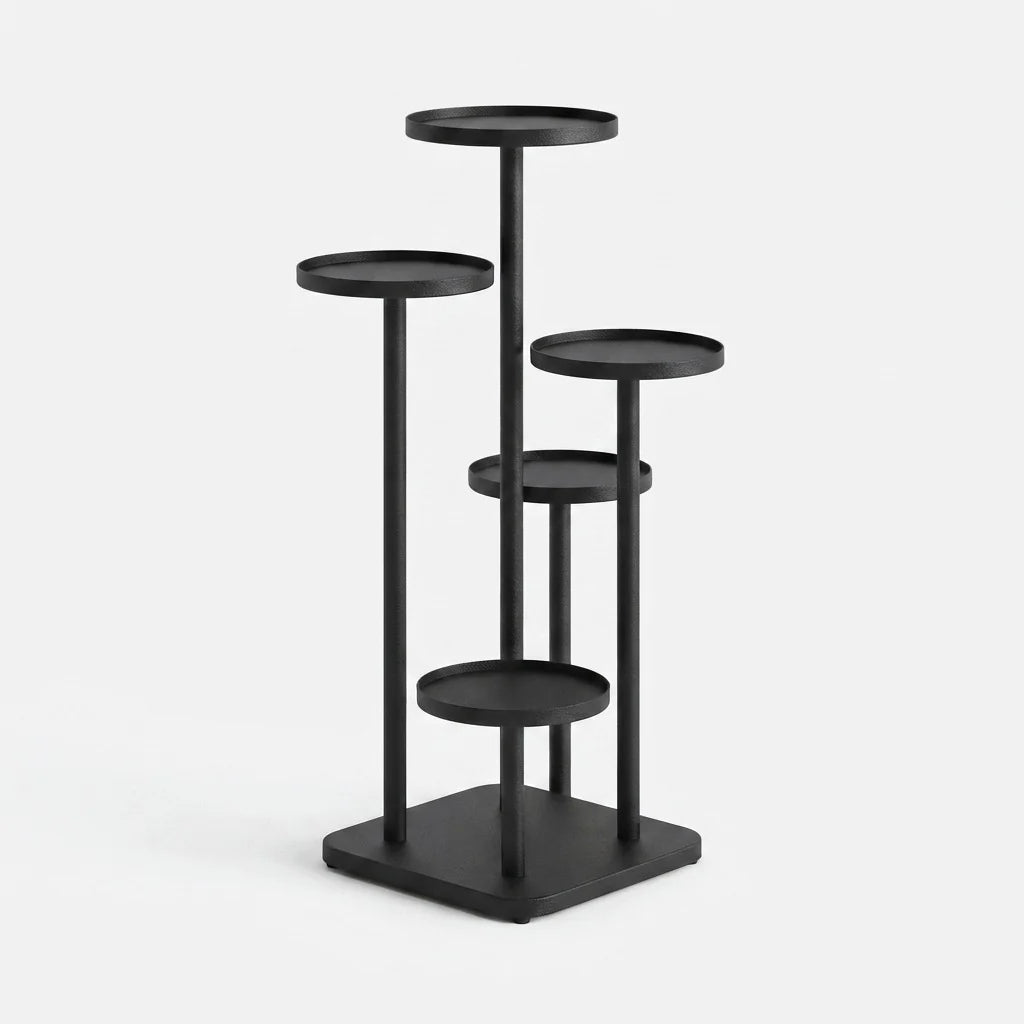 Plant Stand | Steel Multi-Tier Staggered Shelves | 30 cm Base