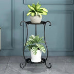 Plant Stand | Two-Tier Curved Iron Frame | 10 kg Load Capacity