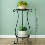 Plant Stand | Two-Tier Curved Iron Frame | 10 kg Load Capacity