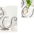 Planter | Cat-Shaped Frame & Heart Vase | For Small Plants