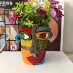 Planter | Hand-Painted Resin & Abstract Face