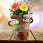Planter | Hand-Painted Resin & Abstract Face