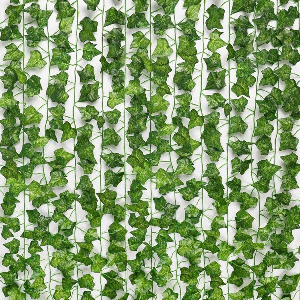 Artificial Ivy Garland | Realistic Lush Foliage | 12-Pack