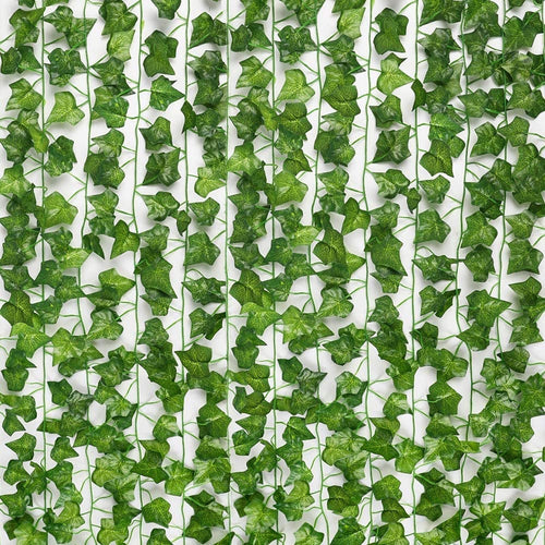 Artificial Ivy Garland | Realistic Lush Foliage | 12-Pack
