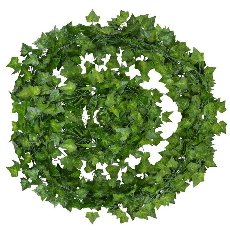Artificial Ivy Garland | Realistic Lush Foliage | 12-Pack