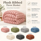 Plush Blanket | Soft Plush & Raised Ribbed Texture | 150 x 200 cm & 200 x 230 cm