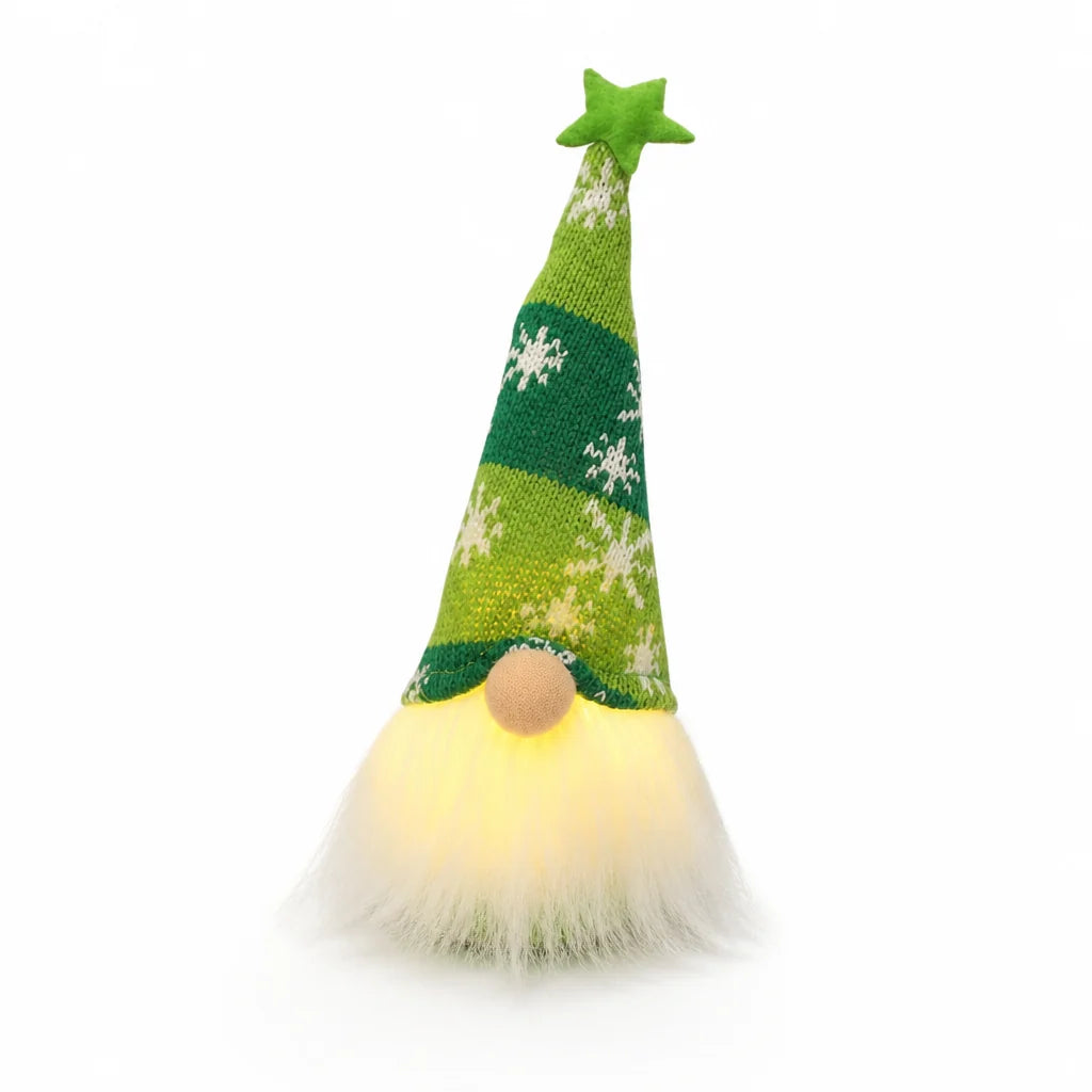 Plush Christmas Gnome | Battery-Powered LED & Soft Knit