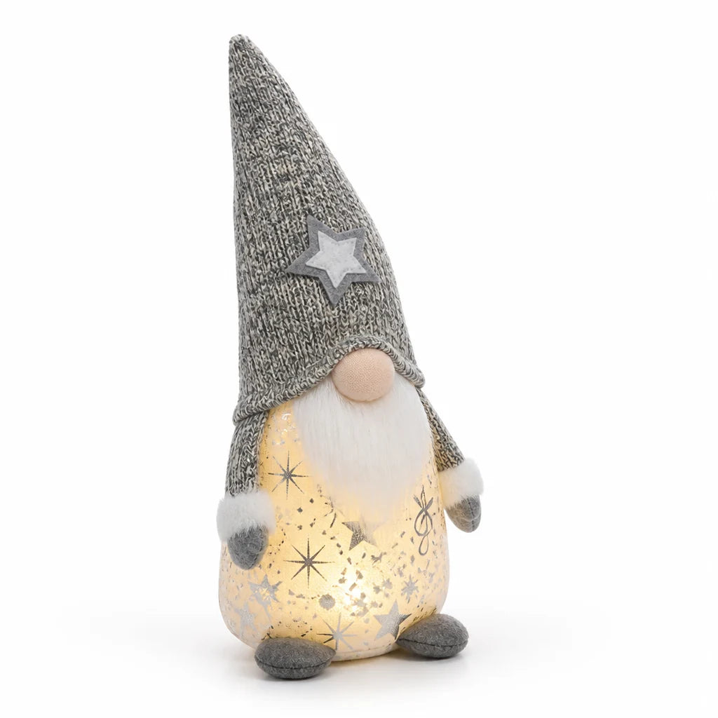 Plush Christmas Gnome | Battery-Powered LED & Soft Knit