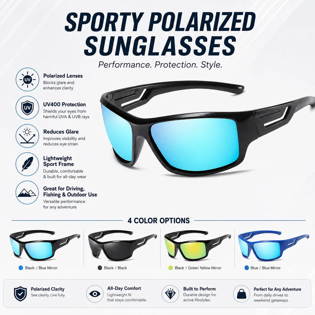 Polarized Sunglasses | UV 400 & Glare-Reducing