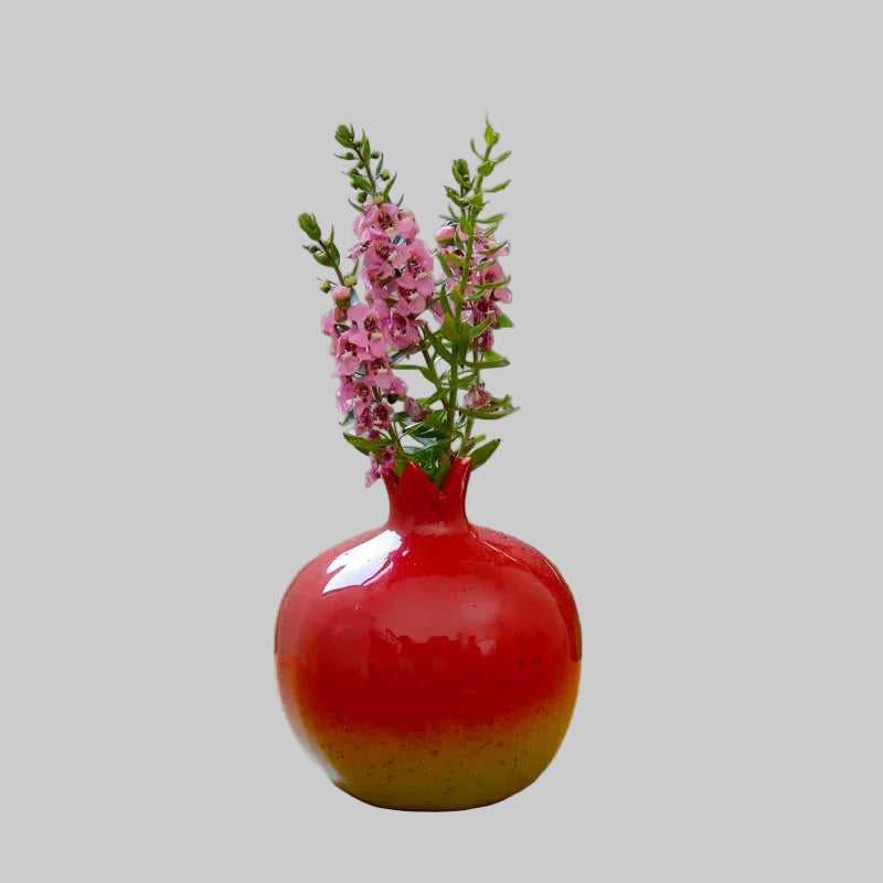 Decorative Vase | Pomegranate Sculptural Form | Hand-Formed Ceramic