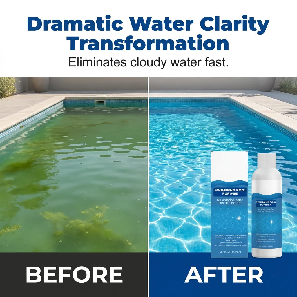 Pool Water Clarifier | Fast-Acting Algae & Bacteria Removal | 100 ml