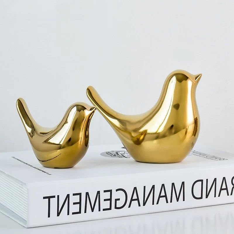 Porcelain Bird Figurine | White Sculptural Accent