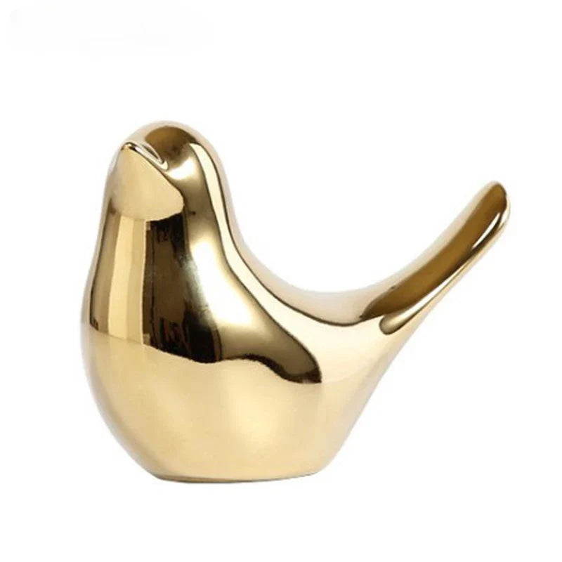 Porcelain Bird Figurine | White Sculptural Accent