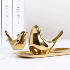Porcelain Bird Figurine | White Sculptural Accent