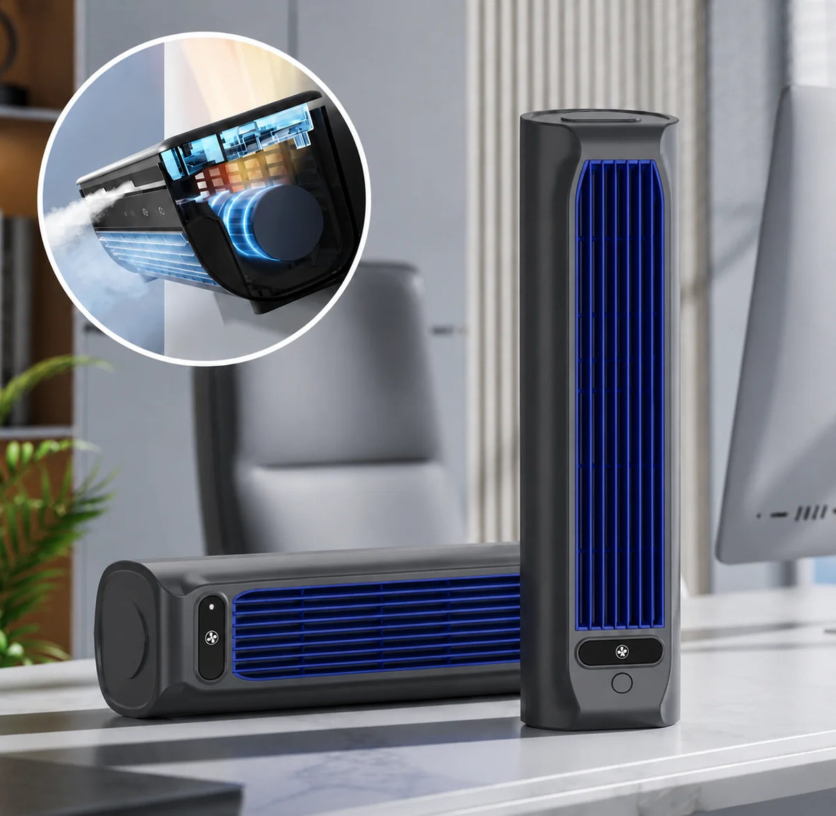 Portable Air Conditioner | Bladeless, Ultra-Quiet & Rechargeable