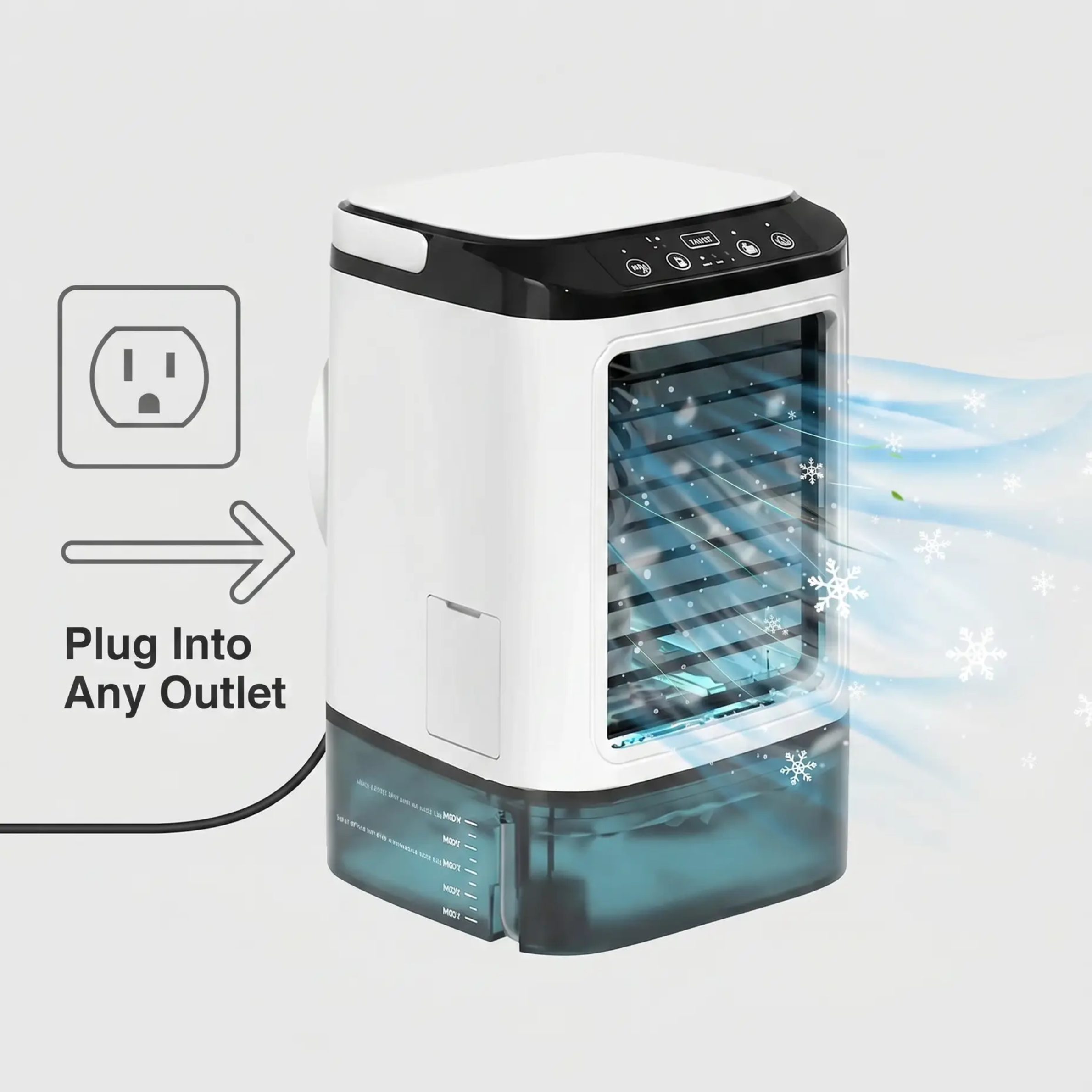 Portable Air Conditioner | Ultrasonic Cooling & 3 Speeds | Quiet Desktop Design