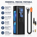 Portable Air Pump | Cordless Rechargeable & Auto Shutoff | 150 PSI