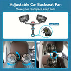 Portable Car Fan | Dual-Head & 360° Adjustable | USB-Powered
