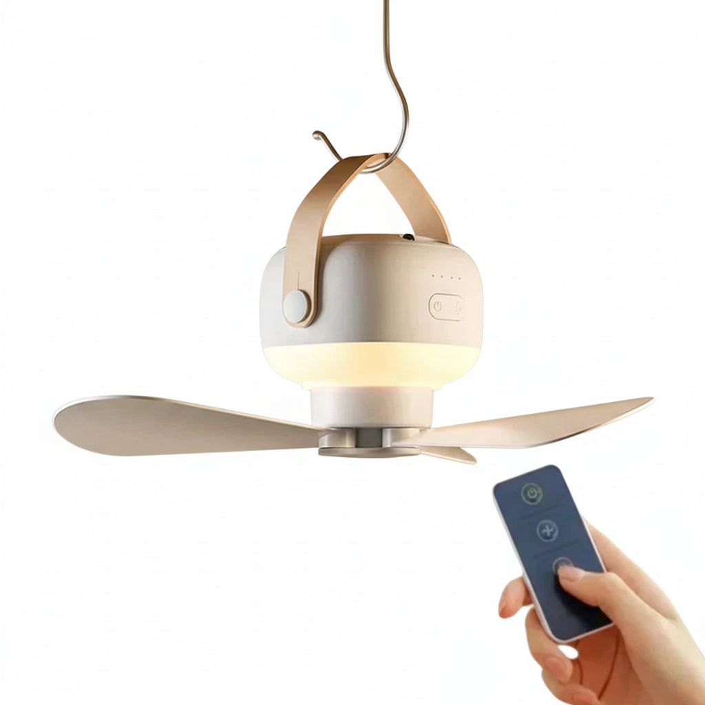 Portable Ceiling Fan | Rechargeable & Built-In LED | Up To 28 Hours