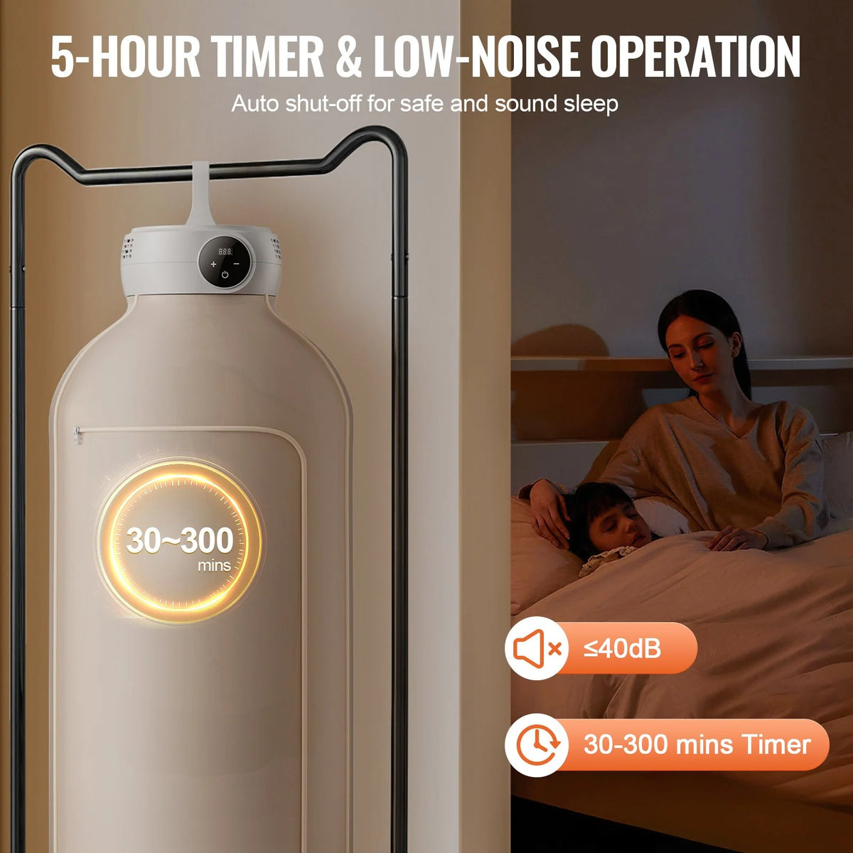 Portable Clothes Dryer | Warm-Air Circulation & Foldable Bag | 5-Hour Timer