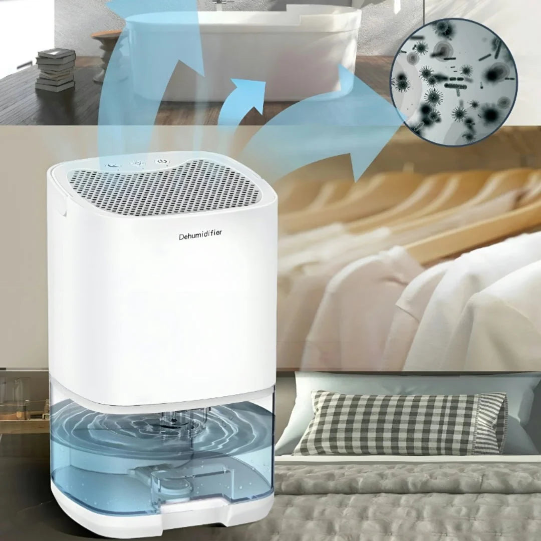 Portable Dehumidifier | Transparent Water Tank & Compact Tabletop
