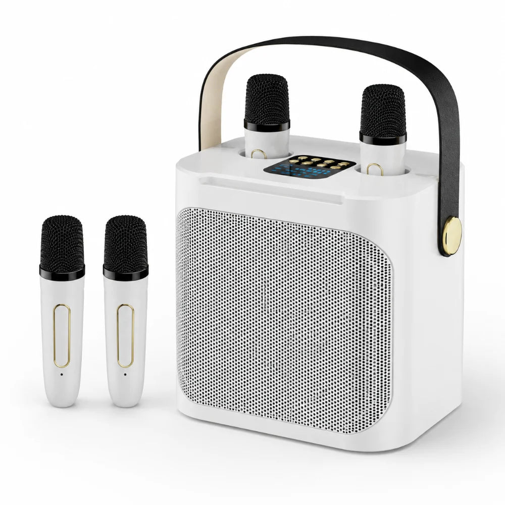 Portable Karaoke Speaker | Bluetooth & Dual Wireless Mics