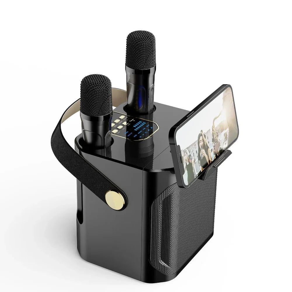 Portable Karaoke Speaker | Bluetooth & Dual Wireless Mics