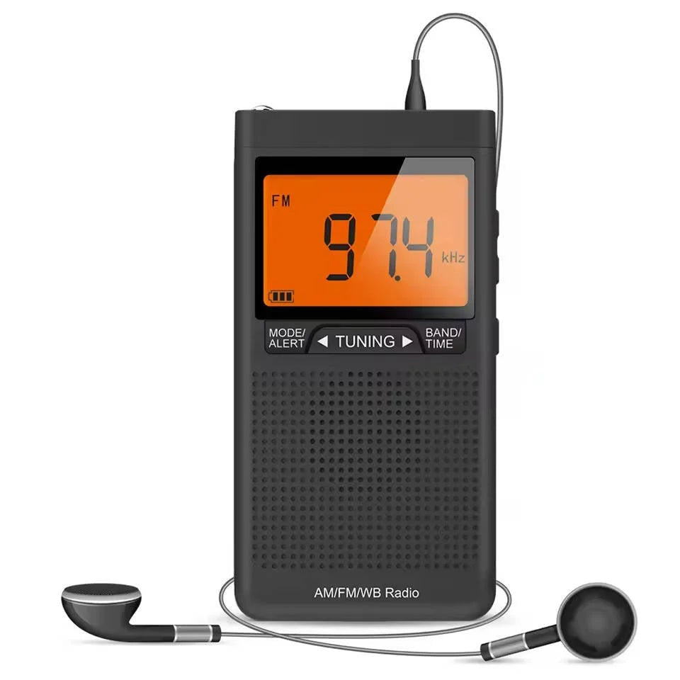 Portable Pocket AM/FM Radio | Digital Tuning & Weather Alerts