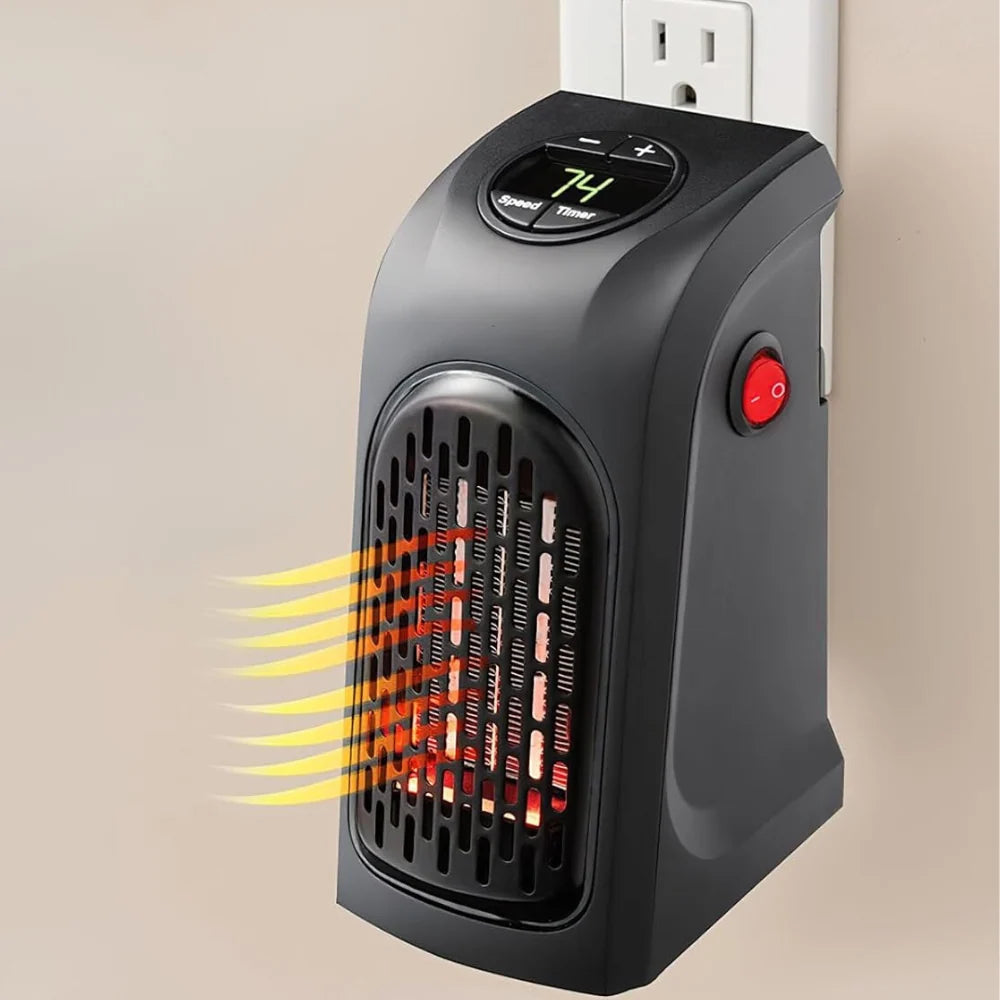 Portable Space Heater | Plug-In & Wall-Mountable | Adjustable Thermostat