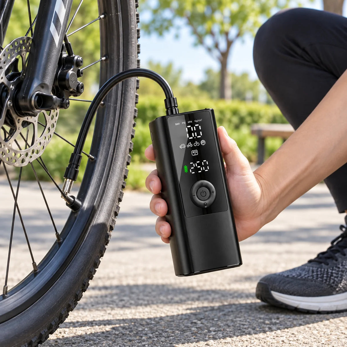 Portable Tire Inflator | Digital Display & Automatic Shut-Off | Cordless Rechargeable