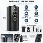 Portable Tire Inflator | Digital Display & Automatic Shut-Off | Cordless Rechargeable