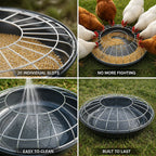 Poultry Feeder | 20-Compartment Divided Design | Impact-Resistant Steel Frame