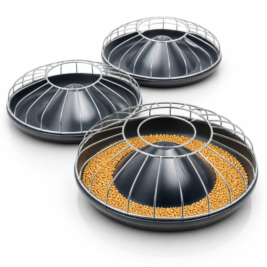 Poultry Feeder | 20-Compartment Divided Design | Impact-Resistant Steel Frame