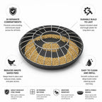 Poultry Feeder | 20-Compartment Divided Design | Impact-Resistant Steel Frame
