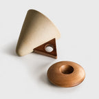 Pour-Over Dripper | Ceramic Cone & Acacia Wood Base | Includes Cup & Coaster