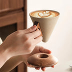 Pour-Over Dripper | Ceramic Cone & Acacia Wood Base | Includes Cup & Coaster
