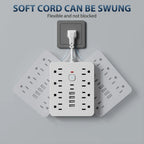 Power Strip | 14-Port Charging & Surge Protection | Ultra-Compact