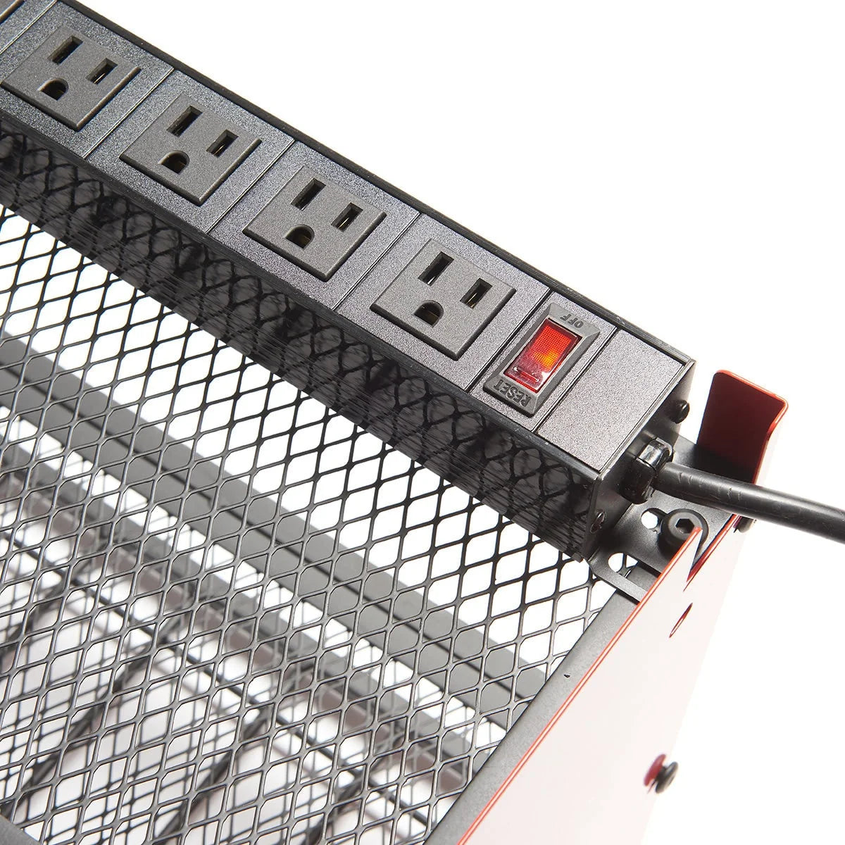Power Tool Charging Station | Surge-Protected 8-Outlet Wall-Mount | 4 Drill Slots