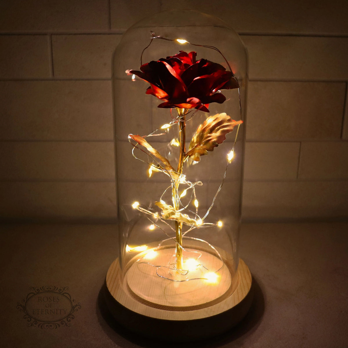 Preserved Rose | 24K Gold Leaf & Warm LED | Gift-Ready