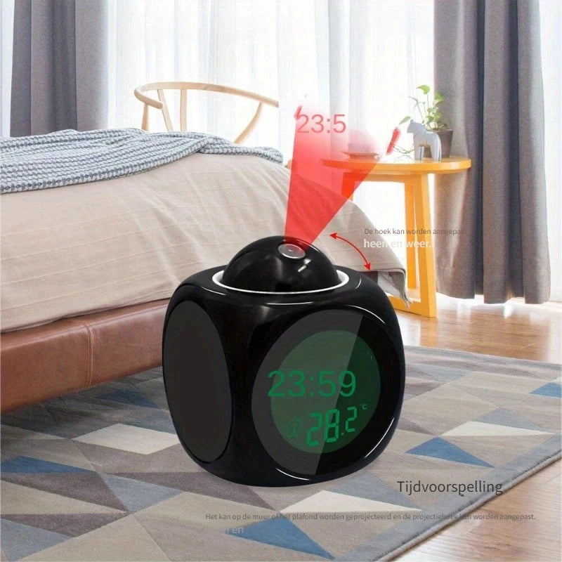Projection Alarm Clock | Voice-Activated & Temperature Display