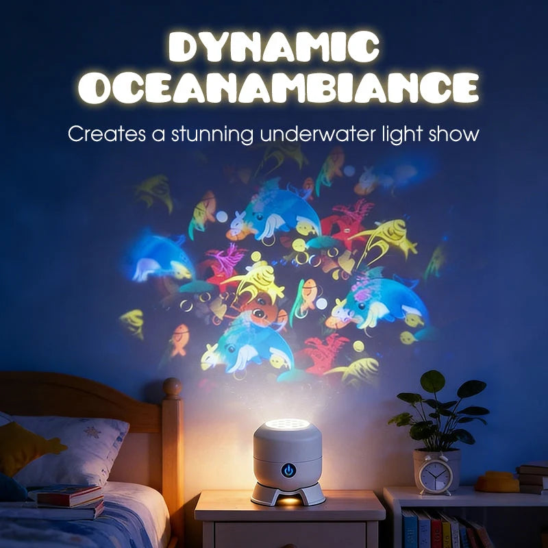 Projector Lamp | Rotating Ocean Wave Projection & USB Rechargeable