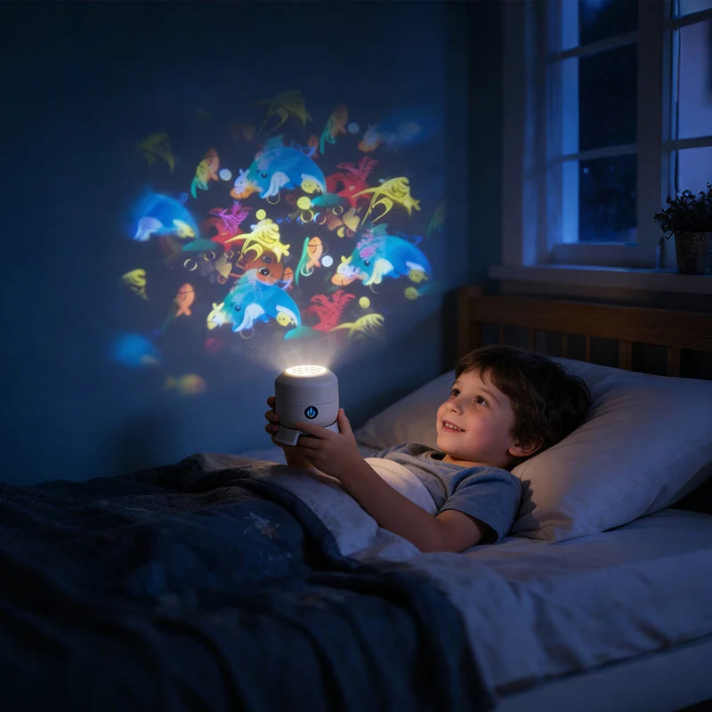 Projector Lamp | Rotating Ocean Wave Projection & USB Rechargeable